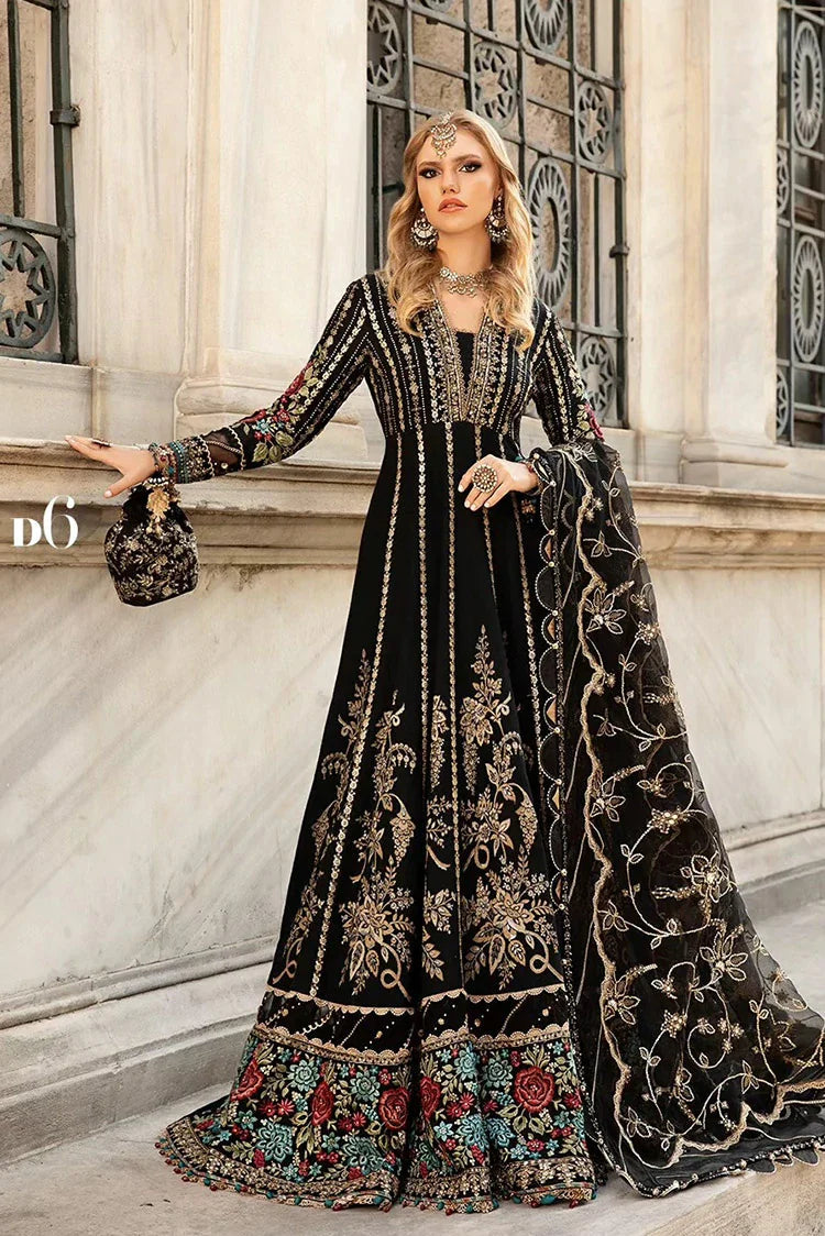 Maria.B Unstitched Embroidered Cotton Satin Suit D6