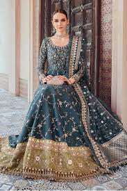 Maria.B Unstitched Embroidered Cotton Satin Suit D10